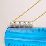 925 Silver Balance Pearl Pendant Necklaces 7-8mm Pearl Choker Women Collar