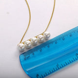 925 Silver Balance Pearl Pendant Necklaces 7-8mm Pearl Choker Women Collar