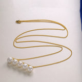 925 Silver Balance Pearl Pendant Necklaces 7-8mm Pearl Choker Women Collar