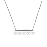 925 Silver Balance Pearl Pendant Necklaces 7-8mm Pearl Choker Women Collar