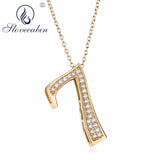 925 Silver Female No 9 Pendant CZ Japan 7 8 Pendant Necklace