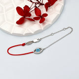 925 Silver Evil Eye Red Rope Chain Bracelet CZ Jewelry