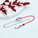 925 Silver Evil Eye Hand Red Rope Bracelet CZ Luckly Femme Jewelry