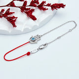 925 Silver Evil Eye Hand Red Rope Bracelet CZ Luckly Femme Jewelry