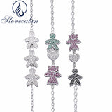 925 Silver Zircon Boy & Girl Chain Bracelets for Women Adjustable CZ Jewelry