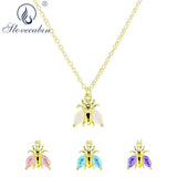 925 Silver Zircon Wing Pendant Necklace Romantic Animal Jewelry