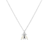 925 Silver Zircon Wing Pendant Necklace Romantic Animal Jewelry