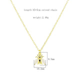 925 Silver Zircon Wing Pendant Necklace Romantic Animal Jewelry