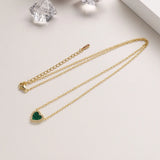 925 Silver Enamel Love Heart Pendant Necklace 18K Plated Women Jewelry