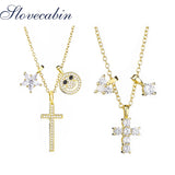 925 Silver Star Cross DIY 3 Pendant Necklace Women Party Jewelry