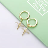 925 Silver Circle Ring Earring DIY Star Moon Pendant Hoop Women Jewelry