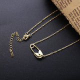 925 Silver Pin Pendant Necklace Plain Rock Punk Lady Party Statement Jewelry