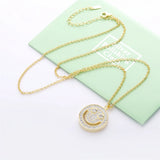 925 Silver Smile CZ Eye Pendant Necklace Lumiea Jewelry Men Thick Long Chain