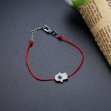 925 Silver Hand Luck Evil Eye Rope Bracelet Clear CZ Fine Jewelry