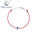 925 Silver Hand Luck Evil Eye Rope Bracelet Clear CZ Fine Jewelry