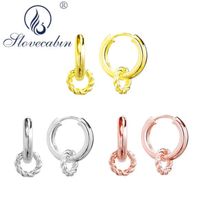 925 Silver Double Round Drop Earrings Party Jewelry
