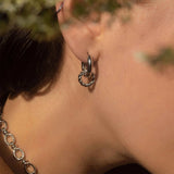 925 Silver Double Round Drop Earrings Party Jewelry