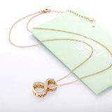 925 Silver Lucky Num 8 Pendant Chain Necklace Zircon Collana Jewelry