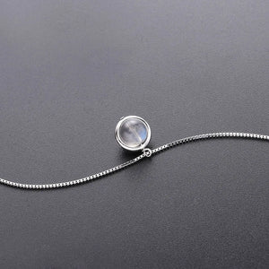 925 Silver Labradorite Pendant Necklace Moon Stone Women's Jewelry