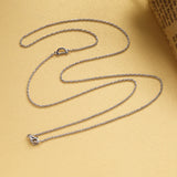 925 Silver Letter D Long Chain Necklace Women Men Choker Collar Gift