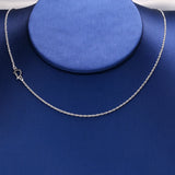 925 Silver Letter D Long Chain Necklace Women Men Choker Collar Gift