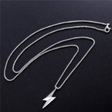 925 Silver Lighting Star Pendant Choker Necklace Hip Hop Lock
