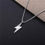 925 Silver Lighting Star Pendant Choker Necklace Hip Hop Lock