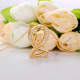 925 Silver Number 2 Pendant Long Chain Hot Jewelry For Men Women