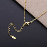 925 Silver Zircon Horseshoes Pendent Chain Necklace Full Crystal Letter U