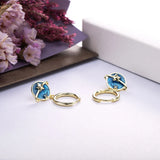 925 Silver Nighty Sky Hoop Earrings Enamel Moon Star Drop Dangling Piercing