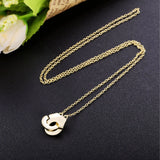 925 Silver Handcuff Long Chain Necklace For Women Christmas Gift French Punk