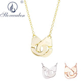 925 Silver Handcuff Long Chain Necklace For Women Christmas Gift French Punk