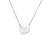 925 Silver Handcuff Long Chain Necklace For Women Christmas Gift French Punk
