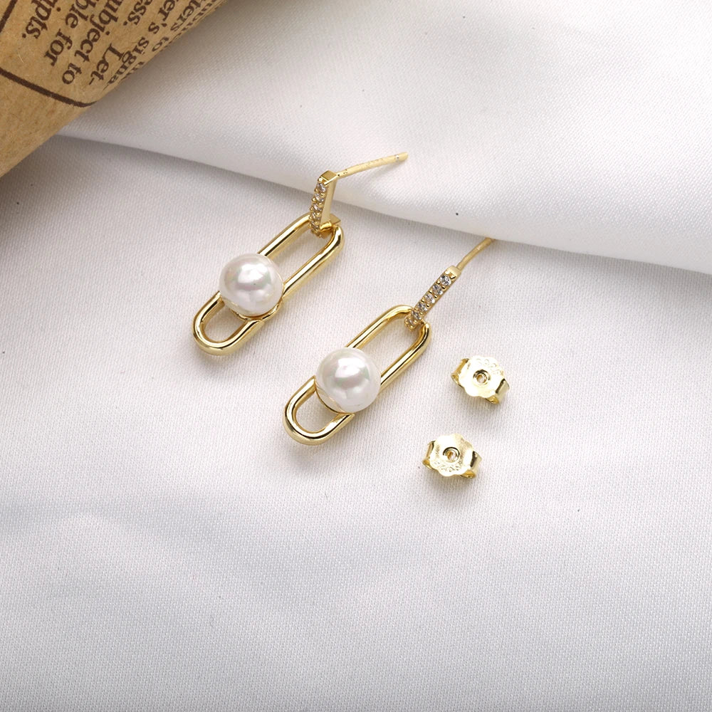 925 Sterling Silver Pearl Unusual Drop Earrings For Women Earrings Femme