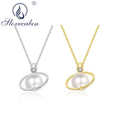 Planet Pearl Bead Chain Necklace with Cubic Zircon