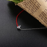 925 Silver Red Rope Chain Bracelets With Crystal CZ