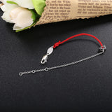 925 Silver Red Rope Chain Bracelets With Crystal CZ