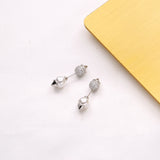 925 Silver Pearl Stud Earrings With CZ Crystal