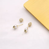 925 Silver Pearl Stud Earrings With CZ Crystal