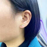 925 Silver Pearl Stud Earrings With CZ Crystal