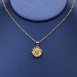 925 Silver Rotatable Sunshine Flower Necklace for Women