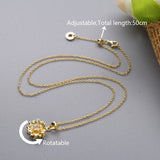 925 Silver Rotatable Sunshine Flower Necklace for Women
