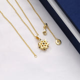 925 Silver Rotatable Sunshine Flower Necklace for Women