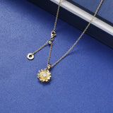 925 Silver Rotatable Sunshine Flower Necklace for Women