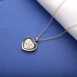 925 Silver Sagittarius Heart Pendant Choker Necklace