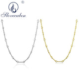 925 Silver Twisted Necklace for Women Party Punk Rock Long Chain Jewelry