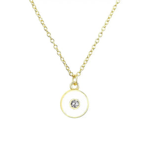 925 Silver Round Pendant Long Chain Necklace For Women