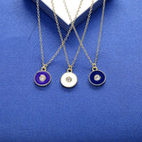 925 Silver Round Pendant Long Chain Necklace For Women