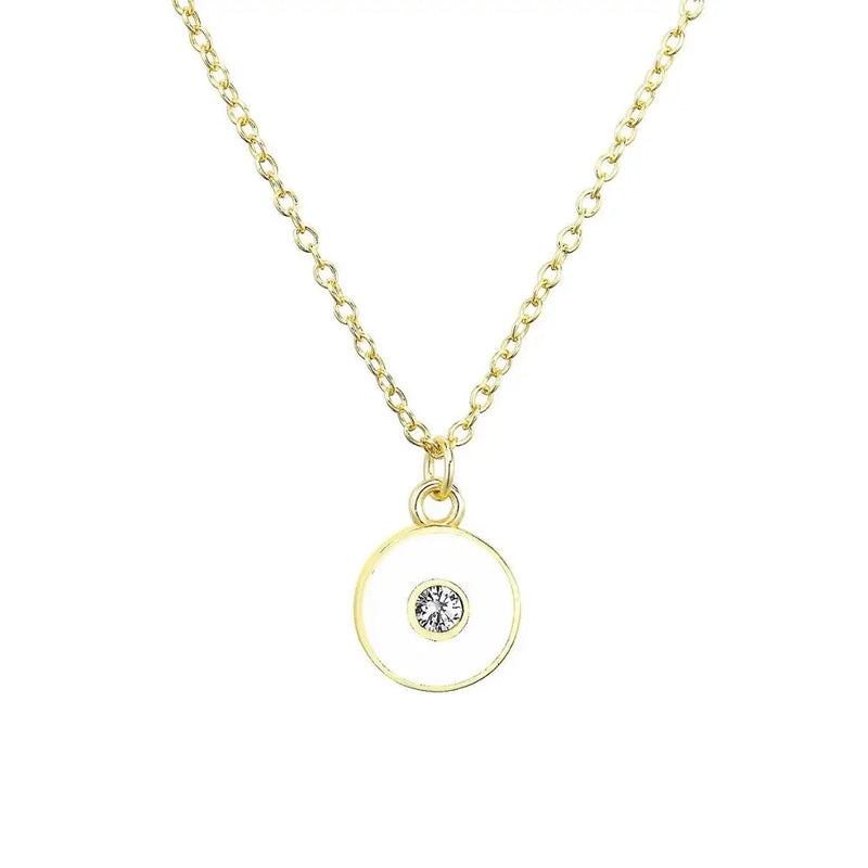 925 Silver Round Pendant Long Chain Necklace For Women
