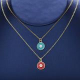 925 Silver Round Pendant Long Chain Necklace For Women